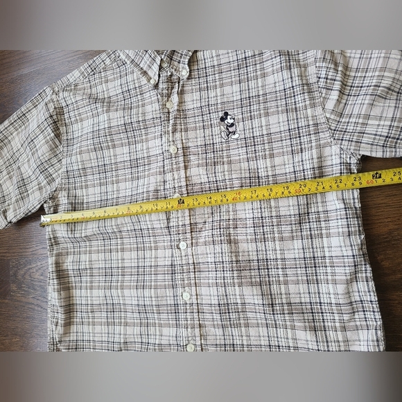 Walt Disney World Men's Plaid Short Sleeve Shirt Sz.L Miki Logo - Picture 3 of 9